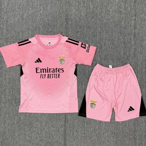 25-26 Benfica Pink Goalkeeper Kids Soccer Jersey