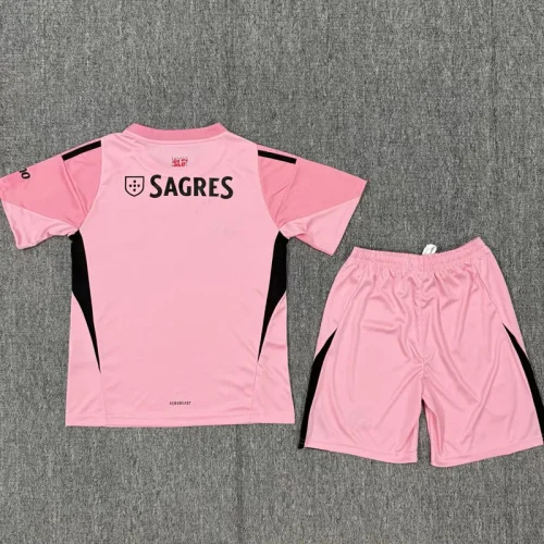 25-26 Benfica Pink Goalkeeper Kids Soccer Jersey