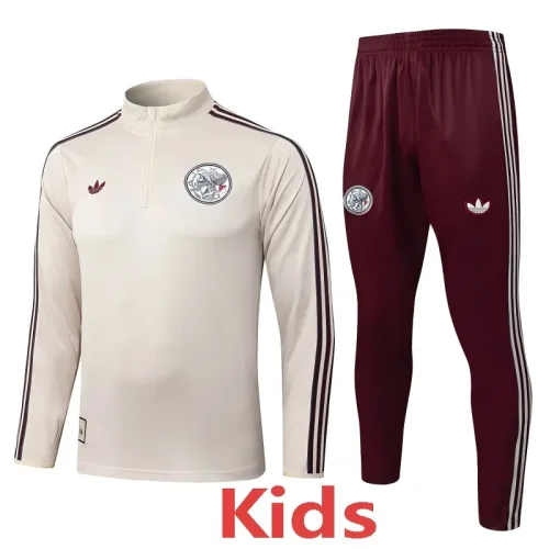 25-26 Ajax Beige Kids Half Pull Tracksuit #E25162(童装)(半拉链)
