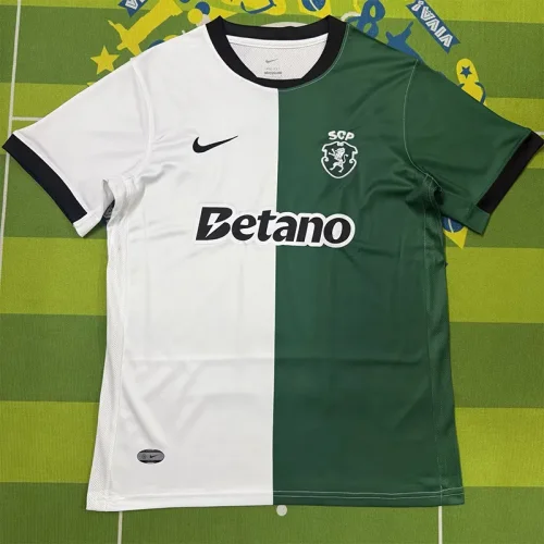 25-26 Sporting Lisbon White Green Fans Soccer Jersey
