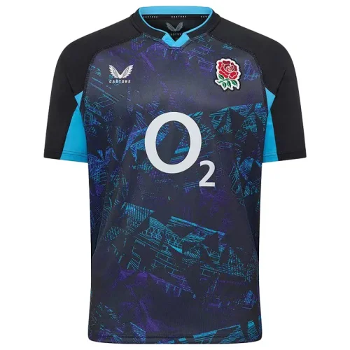 2025 England Blue Black Rugby Jersey (圆领)