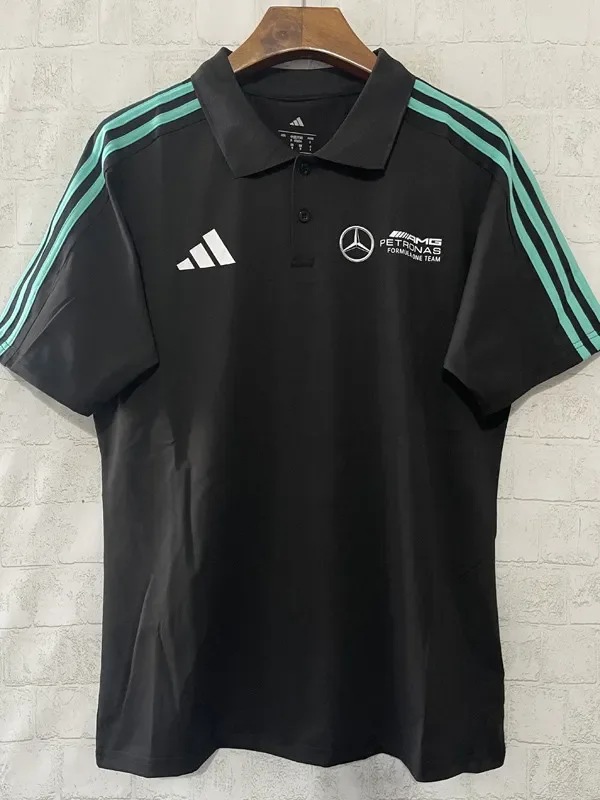 2025 F1 Mercedes Black Polo Racing Suit(有领)