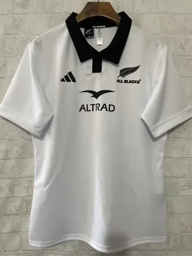 2025 New Zealand White Home Polo Rugby Jersey (有领)