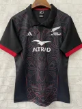 2025 New Zealand Black Home Polo Rugby Jersey (有领)