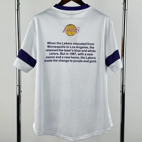 2026 LAKERS White Retro High Quality Casual T-Shirt #MN
