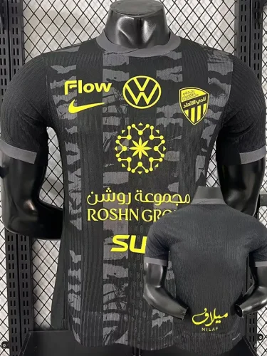 25-26 Ittihad Black Grey Player Version Soccer Jersey