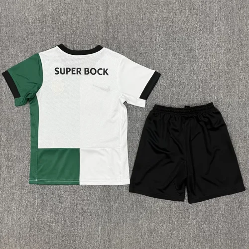 25-26 Sporting Lisbon White Green Kids Soccer Jersey