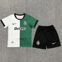 25-26 Sporting Lisbon White Green Kids Soccer Jersey