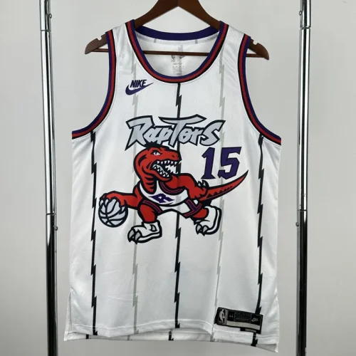 25-26 Raptors CARTER #15 White Retro Top Quality Hot Pressing NBA Jersey