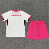 25-26 Sporting Lisbon White Pink Kids Soccer Jersey