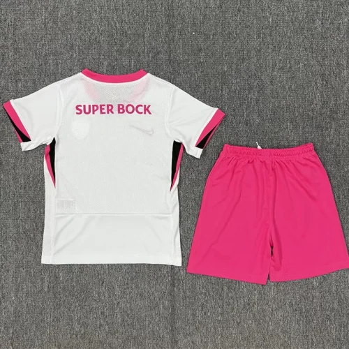 25-26 Sporting Lisbon White Pink Kids Soccer Jersey