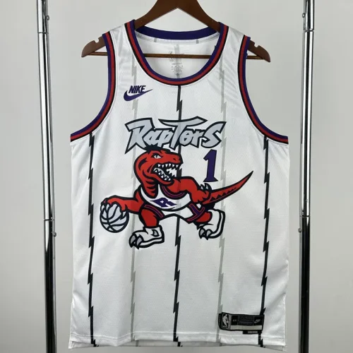 25-26 Raptors McGRADY #1 White Retro Top Quality Hot Pressing NBA Jersey