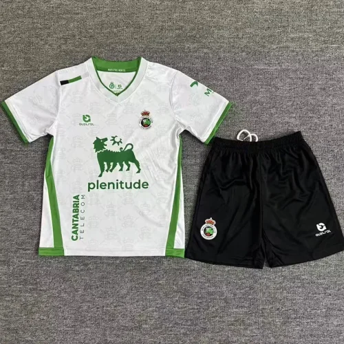 25-26 Racing de Santander Home Kids Soccer Jersey