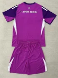 25-26 Bayern Purple Goalkeeper Kids Soccer Jersey