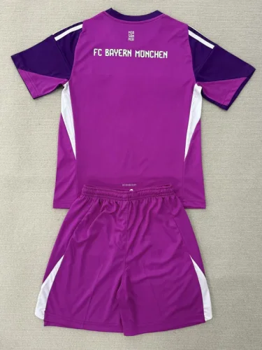 25-26 Bayern Purple Goalkeeper Kids Soccer Jersey