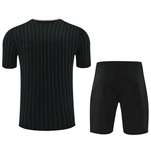 25-26 Man Utd Black Training Short Suit #条纹
