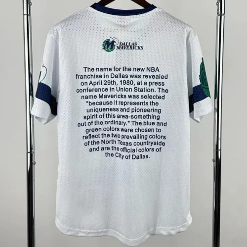 2026 Dallas Mavericks White Retro High Quality Casual T-Shirt #MN