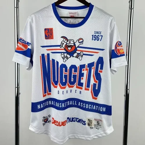 2026 Nuggets White Retro High Quality Casual T-Shirt #MN