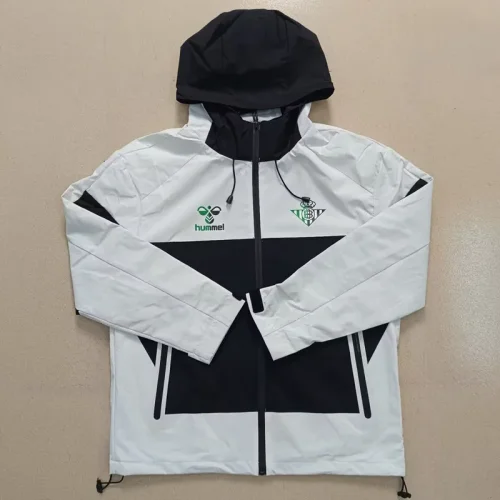 25-26 Real Betis White Black Windbreaker