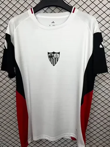 25-26 Sevilla White Black Training shirts