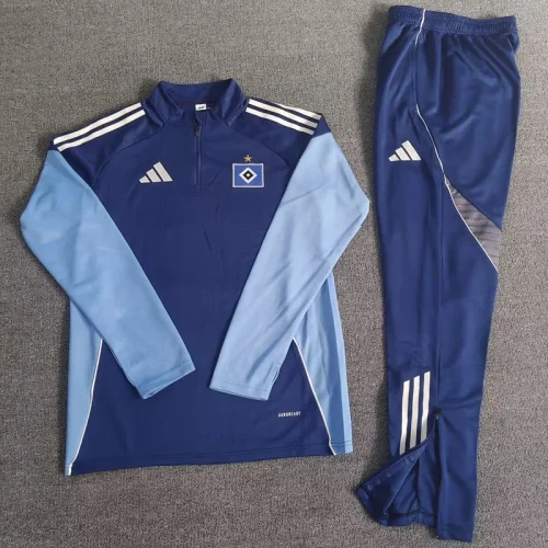 25-26 Hamburg SV Royal blue Half Pull Tracksuit (Pants Have Pocket)(半拉链)