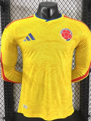 2026 Colombia Home Long Sleeve Player Version Soccer Jersey (长袖球员)