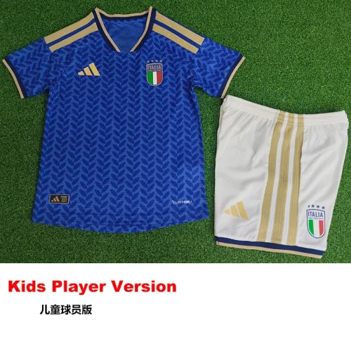 2026 Italy Home Kids Player Version Soccer Jersey (球员童装)
