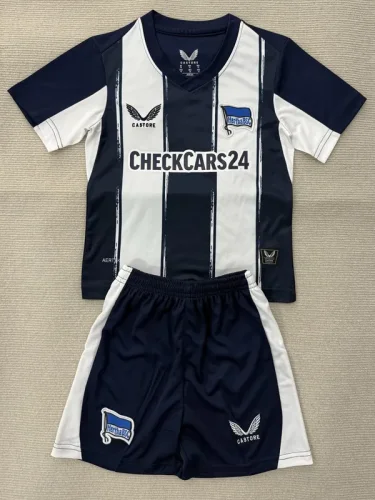 25-26 Hertha BSC Home Kids Soccer Jersey