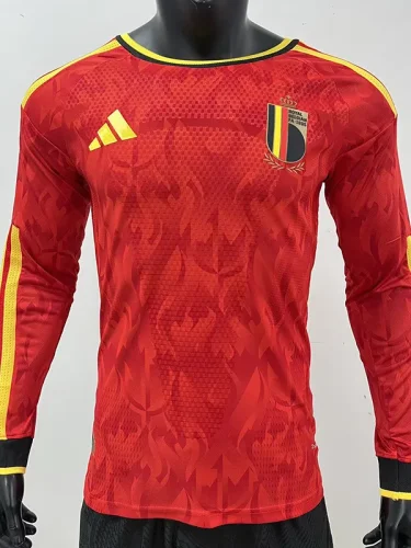 2026 Belgium Home Long Sleeve Player Version Soccer Jersey (长袖球员)