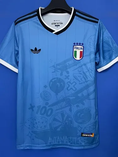 25-26 Italy Blue Special Edition Training shirts (游戏图案)