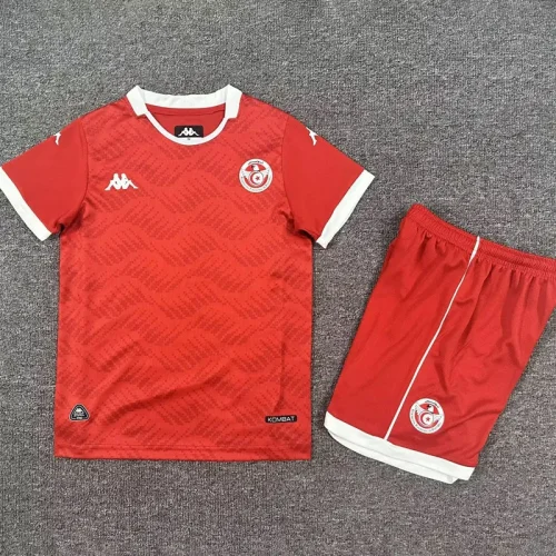 2025-26 Tunisia Home Kids Soccer Jersey