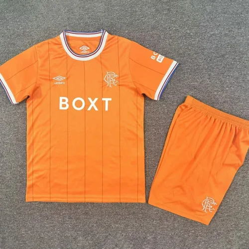 2025-26 Rangers Orange Kids Soccer Jersey