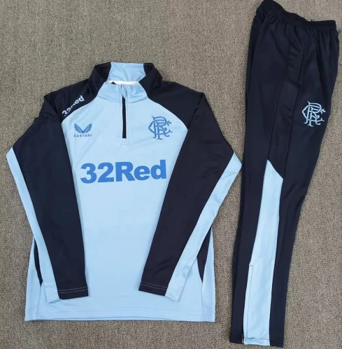 2025-26 Rangers Blue Half Pull Tracksuit (Pants Have Pocket)(半拉链)