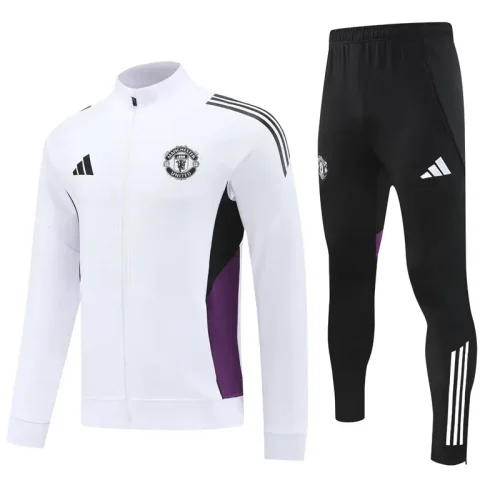 2025-26 Man Utd White Jacket Tracksuit