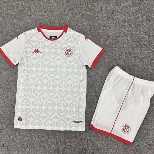2025-26 Tunisia Away Kids Soccer Jersey