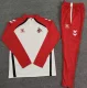 2025-26 Koln White Red Half Pull Tracksuit (Pants Have Pocket)(半拉链)