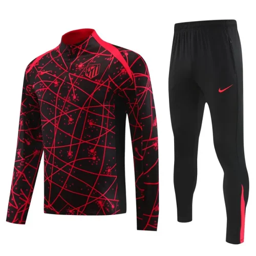 2025-26 ATM Red Black Half Pull Tracksuit (半拉链)