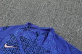 2025-26 France Fancy blue Half Pull Tracksuit (半拉链)
