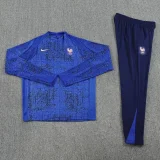 2025-26 France Fancy blue Half Pull Tracksuit (半拉链)