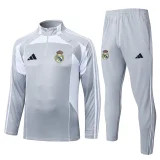 2025-26 RMA Grey white Half Pull Tracksuit #B25114(半拉链)