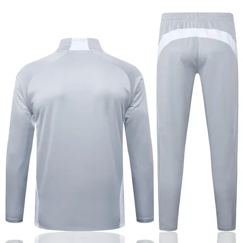 2025-26 RMA Grey white Half Pull Tracksuit #B25114(半拉链)