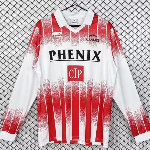 1991-1992 Cannes FC Home Long Sleeve Retro Soccer Jersey (长袖)