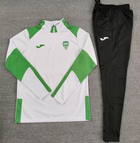 2025-26 Cordoba White Half Pull Tracksuit (Pants Have Pocket)(半拉链)
