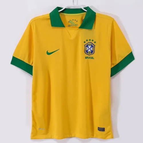 2013-2014 Brazil Home Retro Soccer Jersey