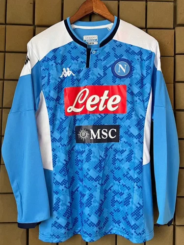 2019-2020 Napoli Home Long Sleeve Retro Soccer Jersey (长袖)
