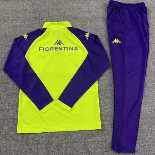 2025-26 Fiorentina Green Half Pull Tracksuit (Pants Have Pocket)(半拉链)
