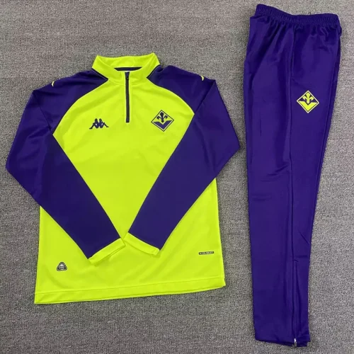 2025-26 Fiorentina Green Half Pull Tracksuit (Pants Have Pocket)(半拉链)