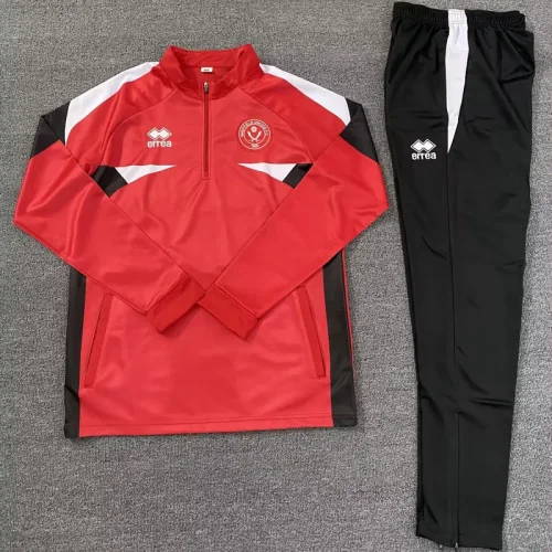 2025-26 Sheffield United Red Half Pull Tracksuit (Pants Have Pocket)(半拉链)