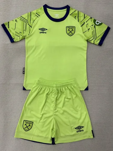 2025-26 West Ham Green Goalkeeper Kids Soccer Jersey