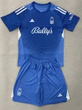 2025-26 Nottingham Forest Blue Goalkeeper Kids Soccer Jersey